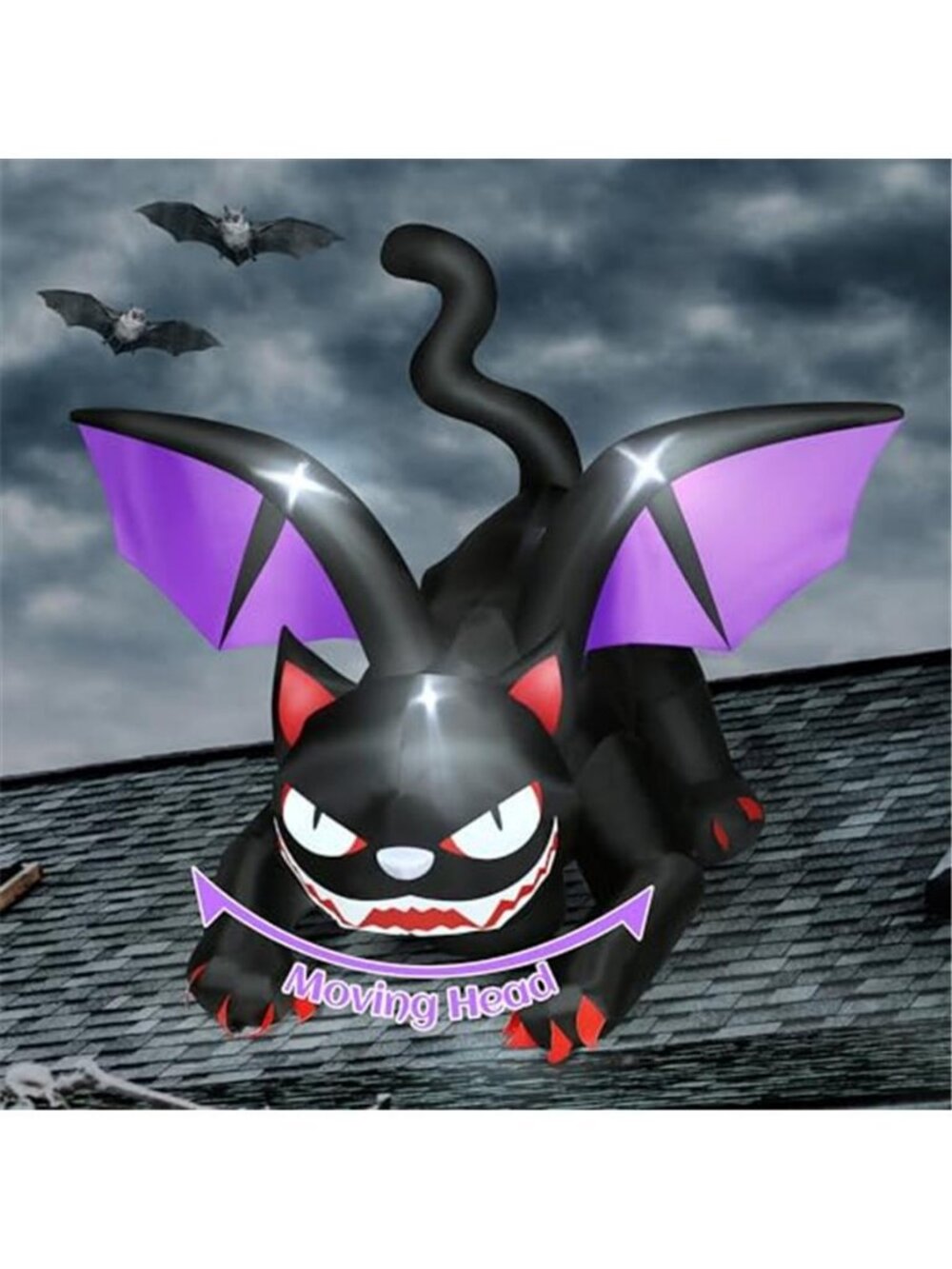 Hiboom Blow Up Cat Inflatable Halloween Decorations, Extra Giant 6 Feet